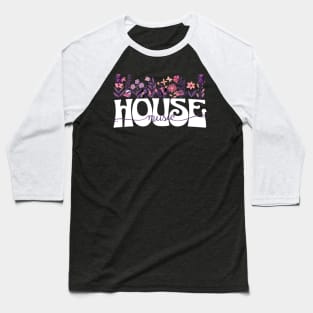 HOUSE MUSIC  - Beats In Bloom (white/purple/pink) Baseball T-Shirt